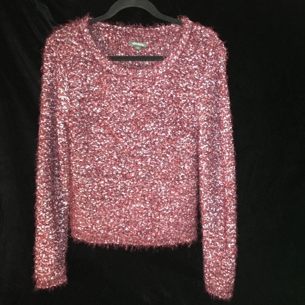 WILD FABLE fuzzy sweater long sleeve red